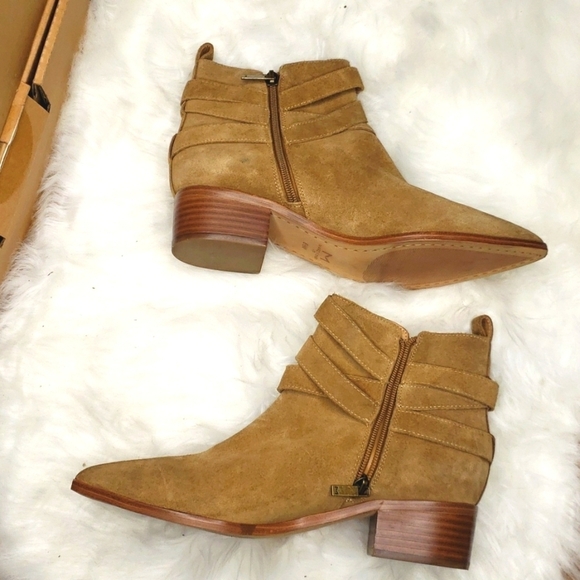 MARC FISHER LTD ML YANDI WOMENS LEATHER EMBELLISHED ANKLE BOOTS 8.5 - Picture 7 of 9